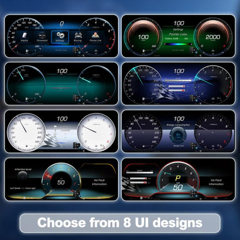 Car HD LCD Multi-Mode Digital Odometer Speedometer with CarPlay, For Mercedes-Benz W205 2014–2021
