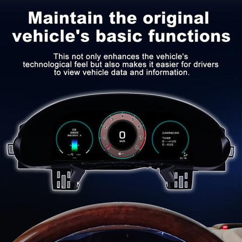 Car HD LCD Multi-Mode Digital Odometer Speedometer with CarPlay, For Porsche Cayenne 2002–2010