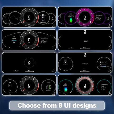 Car HD LCD Multi-Mode Digital Odometer Speedometer with CarPlay, For Porsche Cayenne 2002–2010