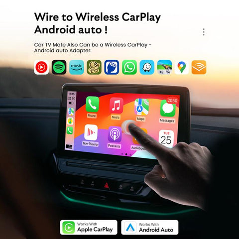 MMB WJAN-TV 2.0 Car AI Box Wired to Wireless Android Auto CarPlay Adapter, WJAN-TV 2.0