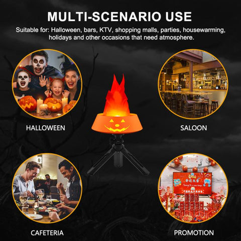 HZ-K02 Rechargeable LED Simulated Flame Lamp Suspended / Desktop Use Design