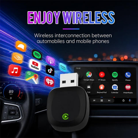 2 in 1 Car mini Smart Box 5.8GHz+2.4GHz Wireless Android Auto CarPlay Adapter, ZYD-TAB0B