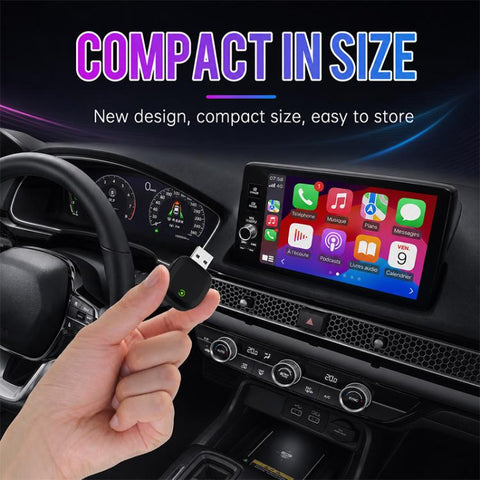 2 in 1 Car mini Smart Box 5.8GHz+2.4GHz Wireless Android Auto CarPlay Adapter, ZYD-TAB0B
