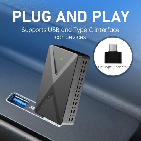 2 in 1 Car mini Smart Box Wired to Wireless 5.8GHz+2.4GHz Android Auto CarPlay Adapter, ZYD-TAB0F