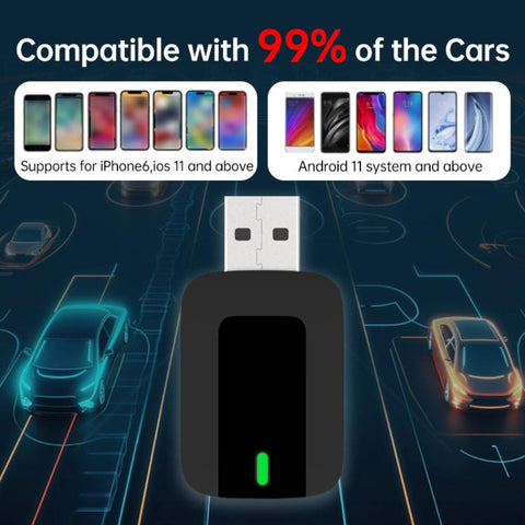 2 in 1 Car mini Smart Box 5.8GHz+2.4GHz Wireless Android Auto CarPlay Adapter, ZYD-TAB0A