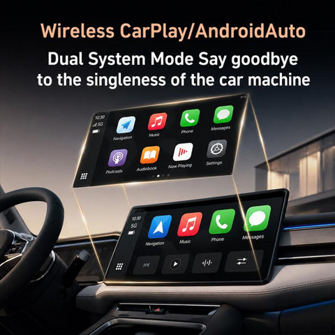2 in 1 Car mini Smart Box BT4.2+5.8GHz Wireless Android Auto CarPlay Adapter, ZYD-B44