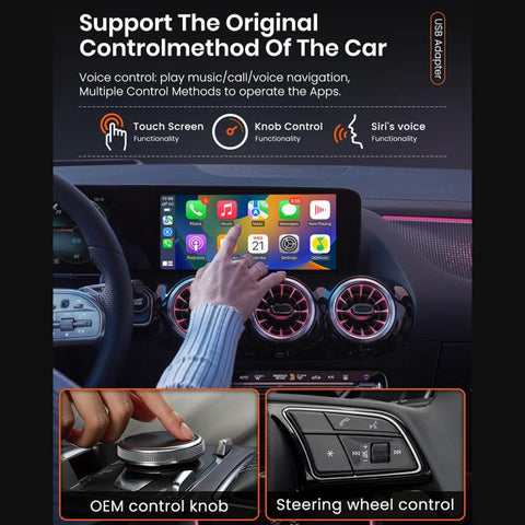 MMB CP-1 2 in 1 Car mini Smart Box Wired to Wireless Android Auto CarPlay Adapter, CP-1