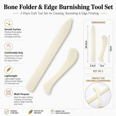 Bone-colored Paper Folding Trimmer Carve Leather Scraper
