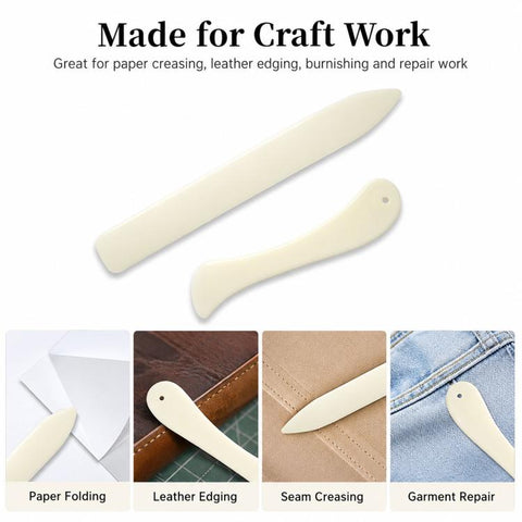 Bone-colored Paper Folding Trimmer Carve Leather Scraper