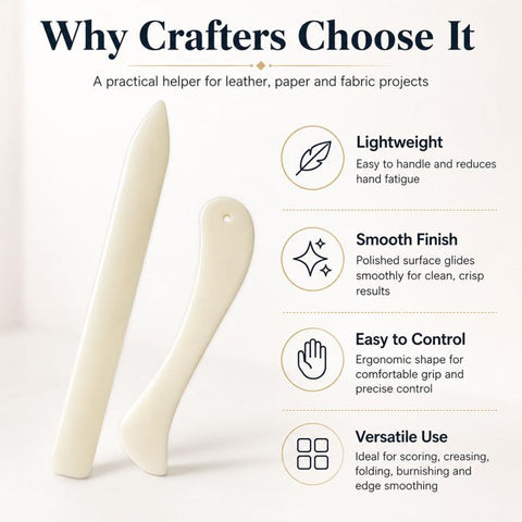 Bone-colored Paper Folding Trimmer Carve Leather Scraper