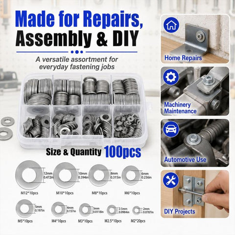M2 - M12 Flat Washer Insulating Round Spacers, 100pcs, 600pcs