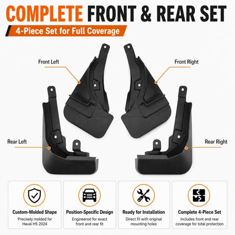 4pcs/Set Car Wheel Splash Flaps Fender Guard, For GreatWall Haval H5 with Pedal 2024