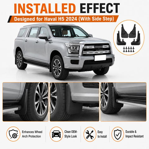 4pcs/Set Car Wheel Splash Flaps Fender Guard, For GreatWall Haval H5 with Pedal 2024