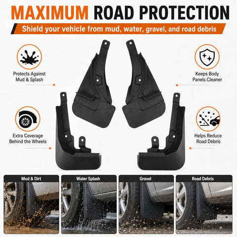 4pcs/Set Car Wheel Splash Flaps Fender Guard, For GreatWall Haval H5 with Pedal 2024