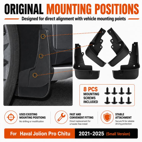4pcs/Set Car Wheel Splash Flaps Fender Guard, For GreatWall Haval Jolion Pro 2021-2025