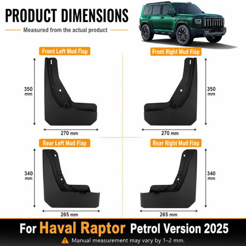 4pcs/Set Car Wheel Splash Flaps Fender Guard, For GreatWall Haval Menglong Petrol 2025