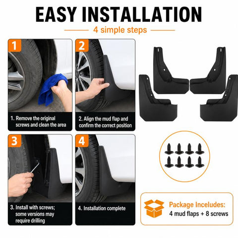 4pcs/Set Car Wheel Splash Flaps Fender Guard, For GreatWall Haval Menglong Petrol 2025