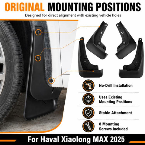 4pcs/Set Car Wheel Splash Flaps Fender Guard, For GreatWall Haval Xiaolong MAX 2025