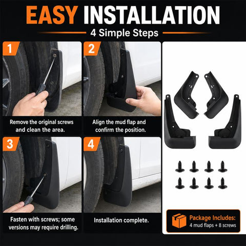 4pcs/Set Car Wheel Splash Flaps Fender Guard, For GreatWall Haval Xiaolong MAX 2025