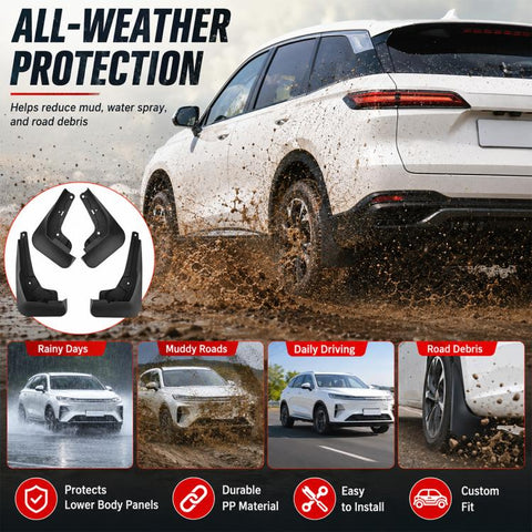 4pcs/Set Car Wheel Splash Flaps Fender Guard, For GreatWall Haval Xiaolong MAX 2025