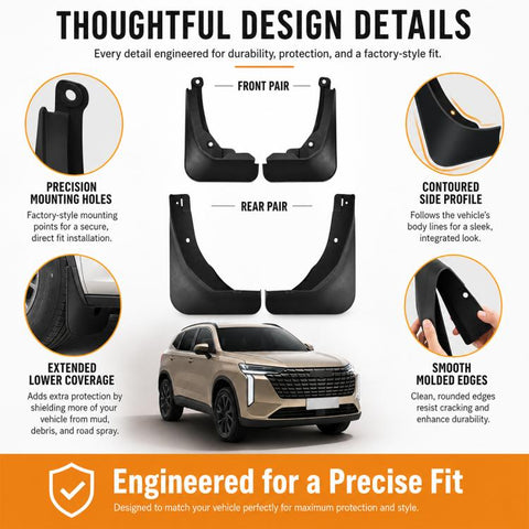 4pcs/Set Car Wheel Splash Flaps Fender Guard, For GreatWall Haval H6 2024