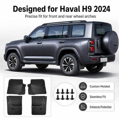 4pcs/Set Car Wheel Splash Flaps Fender Guard, For GreatWall Haval H9 2024