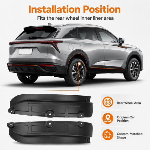 2pcs/Set Car Rear Wheel Splash Flaps Fender Guard, For GreatWall Haval F7 2024 2pcs/Set