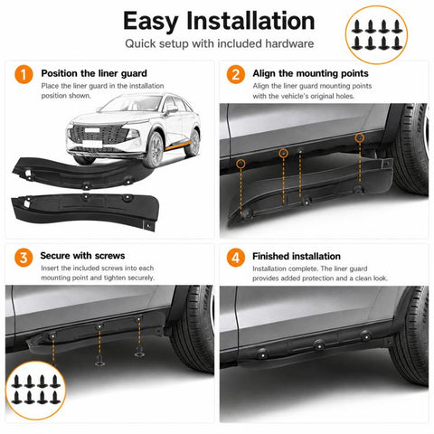 2pcs/Set Car Rear Wheel Splash Flaps Fender Guard, For GreatWall Haval F7 2024 2pcs/Set