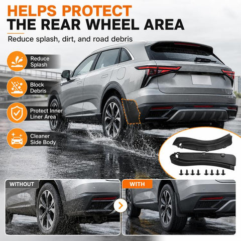 2pcs/Set Car Rear Wheel Splash Flaps Fender Guard, For GreatWall Haval F7 2024 2pcs/Set