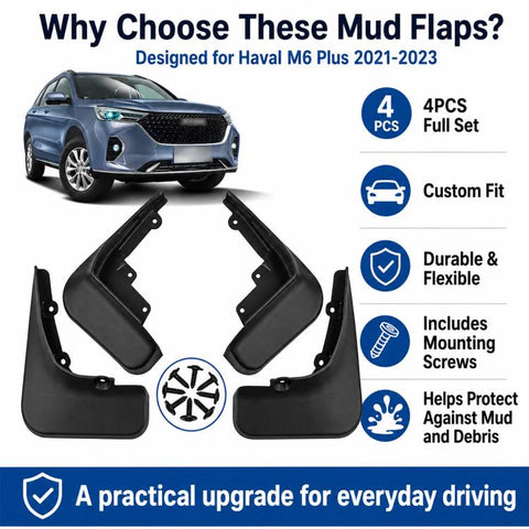 4pcs/Set Car Wheel Splash Flaps Fender Guard, For GreatWall Haval M6 Plus 2021-2023