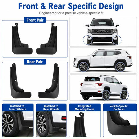 4pcs/Set Car Wheel Splash Flaps Fender Guard, For GreatWall Haval H7 2023-2025