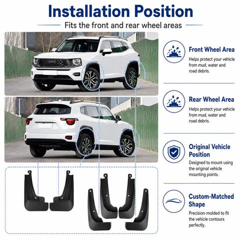 4pcs/Set Car Wheel Splash Flaps Fender Guard, For GreatWall Haval H7 2023-2025
