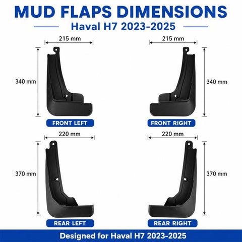 4pcs/Set Car Wheel Splash Flaps Fender Guard, For GreatWall Haval H7 2023-2025