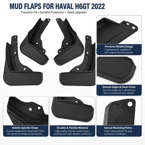 4pcs/Set Car Wheel Splash Flaps Fender Guard, For GreatWall Haval H6 GT 2022