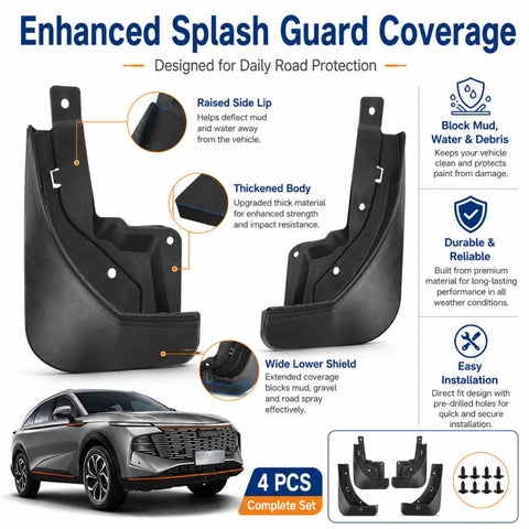 4pcs/Set Car Wheel Splash Flaps Fender Guard, For GreatWall Haval F7 2024