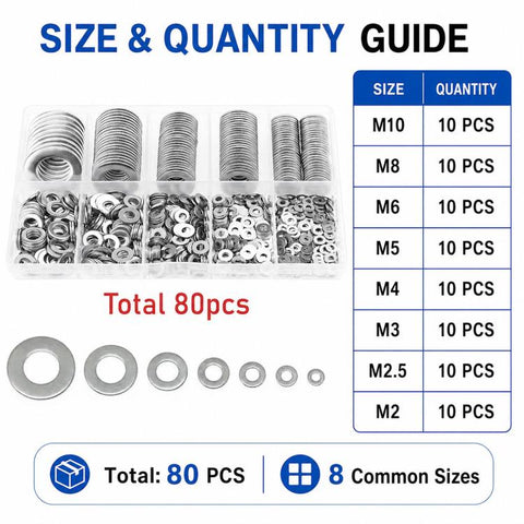 Flat Washer Insulating Round Spacers Suitable for Home use, 80 pcs, 180 pcs, 360 pcs