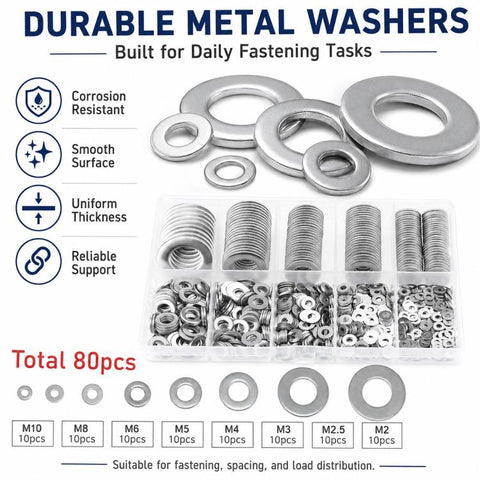 Flat Washer Insulating Round Spacers Suitable for Home use, 80 pcs, 180 pcs, 360 pcs