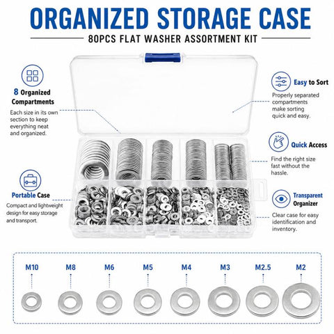 Flat Washer Insulating Round Spacers Suitable for Home use, 80 pcs, 180 pcs, 360 pcs