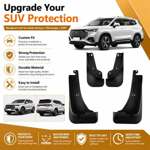 4pcs/Set Car Wheel Splash Flaps Fender Guard, For Geely Haoyue L 2025