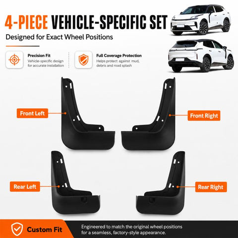 4pcs/Set Car Wheel Splash Flaps Fender Guard, For Geely LYNK & CO 08 EM-P 2026