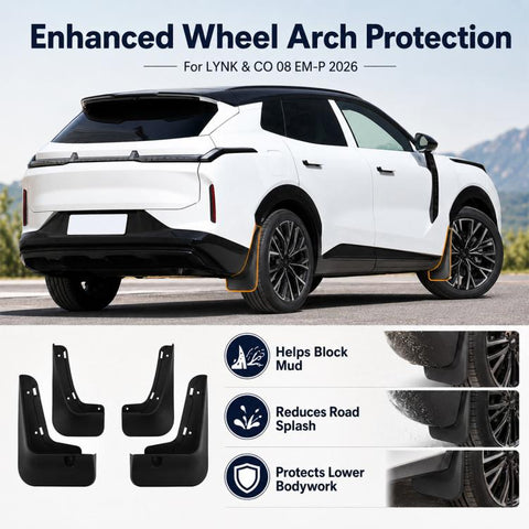 4pcs/Set Car Wheel Splash Flaps Fender Guard, For Geely LYNK & CO 08 EM-P 2026