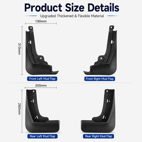 4pcs/Set Car Wheel Splash Flaps Fender Guard, For Geely Galaxy E5 2024