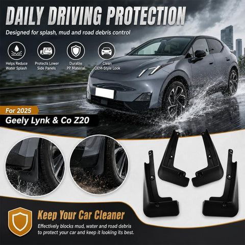 4pcs/Set Car Wheel Splash Flaps Fender Guard, For Geely LYNK & CO Z20 2025