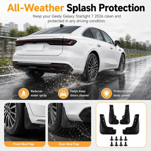 4pcs/Set Car Wheel Splash Flaps Fender Guard, For Geely Galaxy Starlight 7 2026