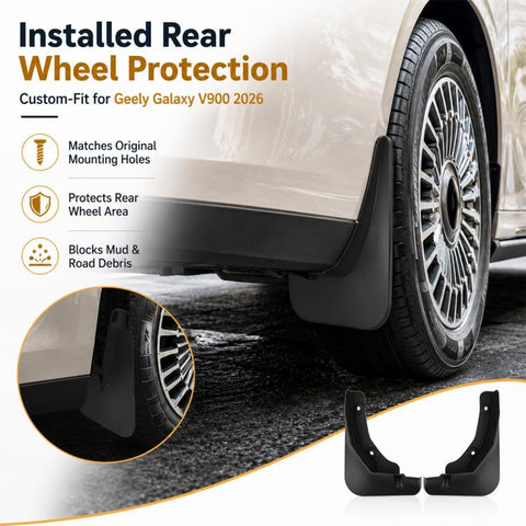 2pcs/Set Car Rear Wheel Splash Flaps Fender Guard, For Geely Galaxy V900 2026