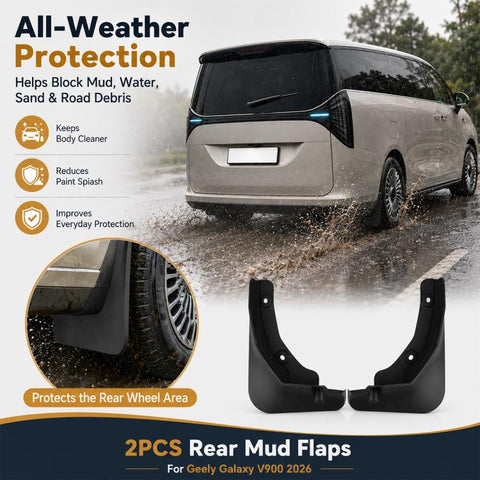 2pcs/Set Car Rear Wheel Splash Flaps Fender Guard, For Geely Galaxy V900 2026