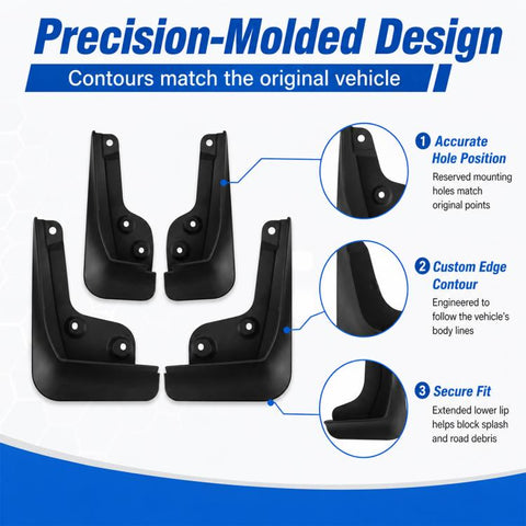 4pcs/Set Car Wheel Splash Flaps Fender Guard, For Geely Preface 2026