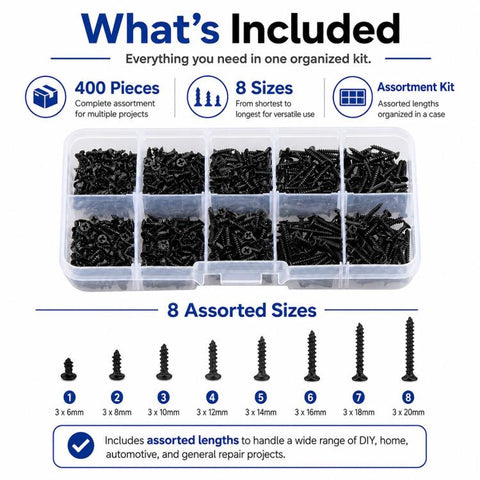 M2 Phillips Self-tapping Screw 400 PCS /  Set, M2 400 PCS / Set
