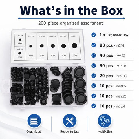 200 PCS/Set NBR Waterproof Seal Rubber Ring