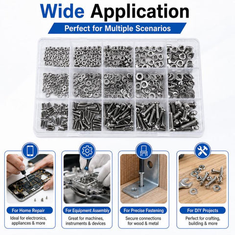 M2-M5 Hexagonal Nuts and Bolts 640PCS / Set, M2-M5 640PCS